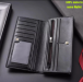 Business style large capacity mens three fold wallet man